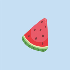 piece of watermelon in flat vector design.