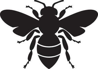 bee silhouette vector style with white background