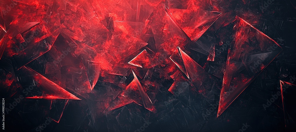 Poster dramatic abstract background with deep reds and blacks featuring smoky textures and sharp shapes