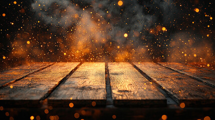 Fototapeta premium Tło, scena ze światłem i brokatem, ciepły odcień, dekoracja tapeta generative ai 