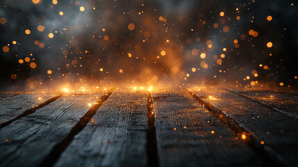 Obraz premium Tło, scena ze światłem i brokatem, ciepły odcień, dekoracja tapeta generative ai 