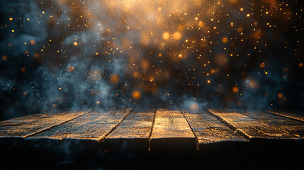 Fototapeta premium Tło, scena ze światłem i brokatem, ciepły odcień, dekoracja tapeta generative ai 