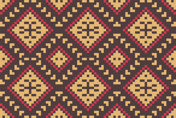 Fabric Design Simple Arabic Geometric Patternfolk Embroidery, Aztec Geometric Ornament Print. Design for Carpet, Wallpaper, Clothing, Wrapping, Fabric