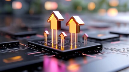 Digital Growth in Real Estate Concept Visualization