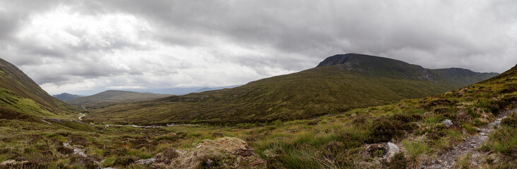 Hiking route across Carn Eighe, Glen Affric Scottish highlands