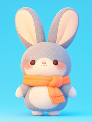 Obraz premium Zodiac plush style mascot Chinese rabbit 