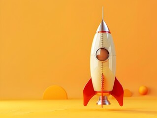 Retro Inspired Space Rocket with Vintage Sci Fi Design Concept