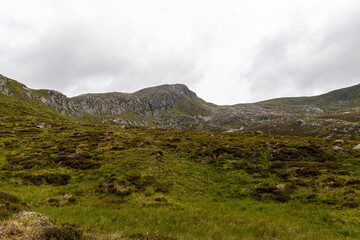 Hiking route across Carn Eighe, Glen Affric Scottish highlands