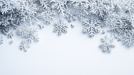 Icy Snowflakes Arranged on White Surface