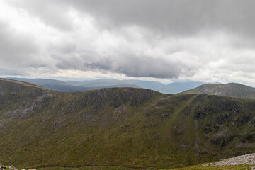 Hiking route across Carn Eighe, Glen Affric Scottish highlands