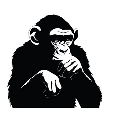 Chimpanzee Silhouette – High-Quality Vector for Design Project