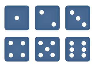 All dices numbers. vector illustration