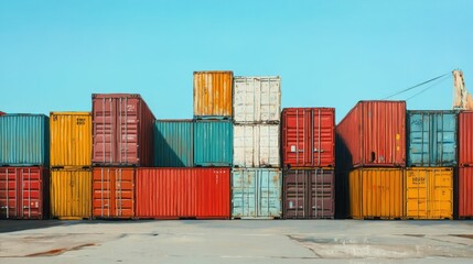 Fototapeta premium Shipping yard, cargo containers