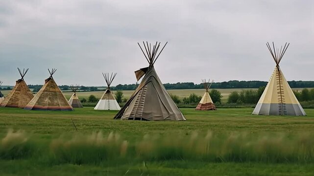 Teepees in the Field