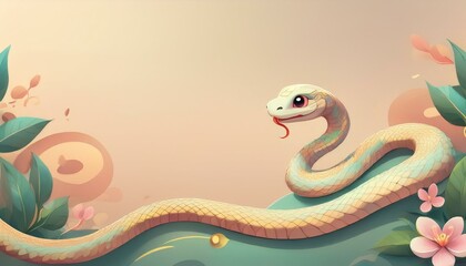 Obraz premium 年賀状に使える蛇のイラスト