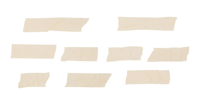 strips of ripped textured adhesive kraft paper	