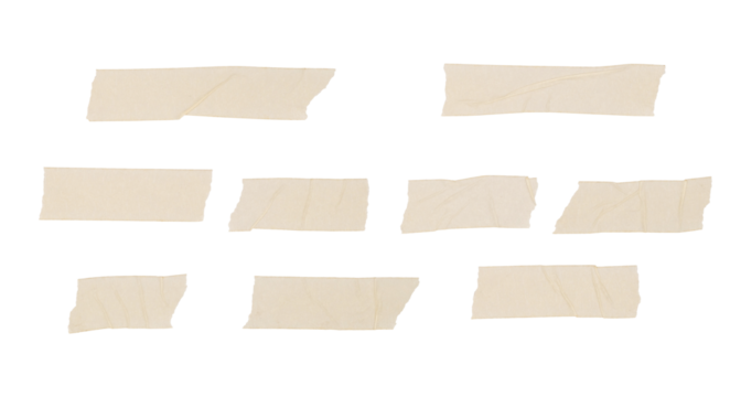 strips of ripped textured adhesive kraft paper	