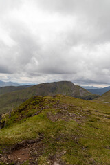 Fototapeta premium Hiking route across Carn Eighe, Glen Affric Scottish highlands