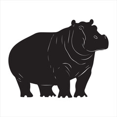 rhino illustration., cartoon, animal, vector, mammal, illustration, wild, hippo, rhino, bear, wildlife, hippopotamus, zoo, nature, animals, rhinoceros, art, big, cute, fun, drawing, elephant, safari, 