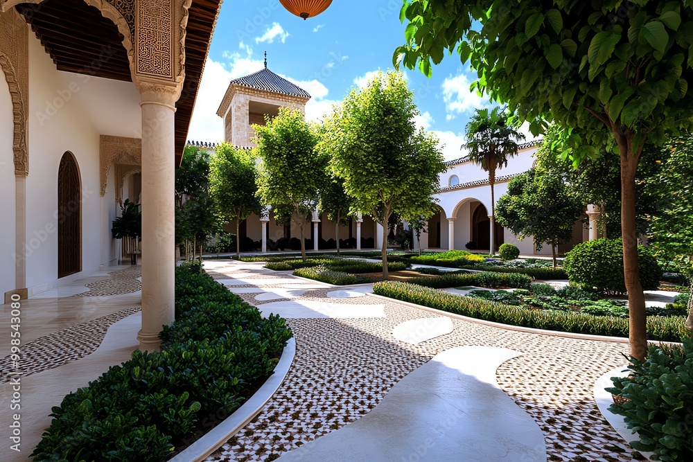 Poster 3d digital rendering of malagaâ€™s alcazaba, where users can explore the ancient fortress in a virtu
