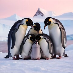 Obraz premium two penguins on the rocks
