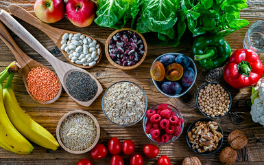 Foods products improving digestive health. Constipation relief food.