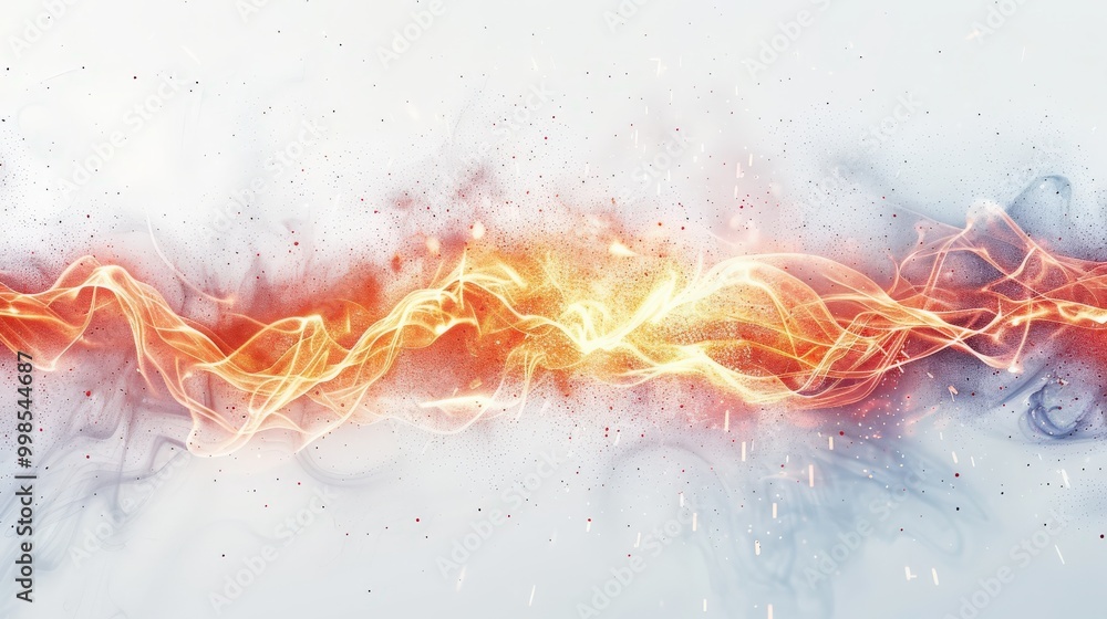 Poster dynamic energy effects on a light background