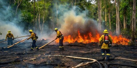 Intense fight against fires in the Amazon rainforest