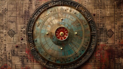 Obraz premium Traditional Feng Shui Diagram in Chinese Style
