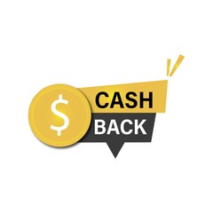 Cashback icon in flat style. Cash back poster sign business concept. Money back label vector illustration on isolated background.