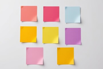 a close up of a bunch of sticky notes on a wall