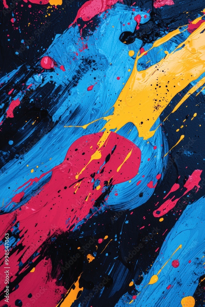 Aufkleber dynamic abstract background with vibrant paint strokes for creative design and branding projects