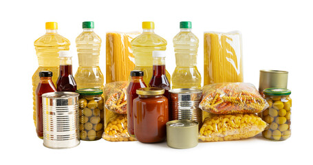 Vegetable oil  and water in bottle isolated on white background.