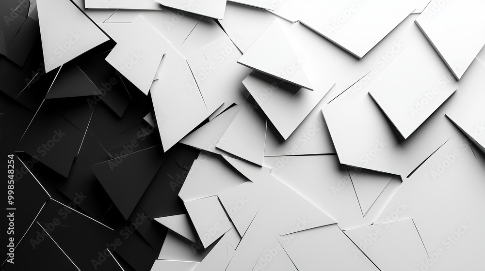 Aufkleber bold abstract background with sharp angular shapes in black and white for modern design projects