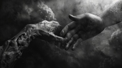Fototapeta premium Helping Hands in Dark Times