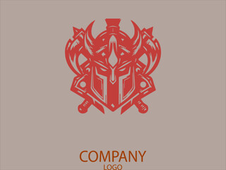 Warrior Helmet Vector Logo, High Detailed Steel Helmet Knight Helmet Design