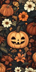 halloween background with pumpkins