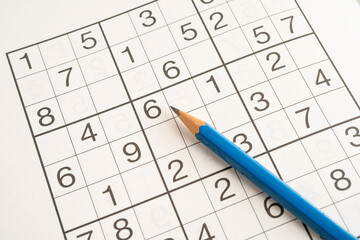 Sudoku puzzle, brain game for developing Alzheimer disease in senior patient.