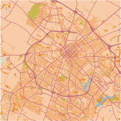 Obraz premium Map of Lexington in Kentucky in a sandy theme. Contains layered vector with roads water, parks, etc.