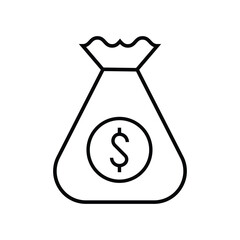 Money Bag icon vector, Doller bag icon