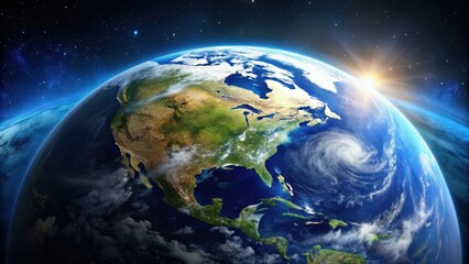 Beautiful aerial view of planet Earth from space, Earth, world, globe, nature, space, planet, atmosphere