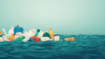 Plastic Ocean, a stark depiction of environmental pollution, showcasing a vast sea littered with plastic waste, highlighting the urgent need for ecological awareness and action.