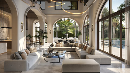 Fototapeta premium Modern new Italian House Interior