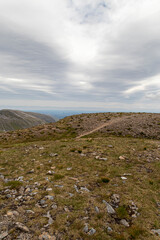 Hiking route across Carn Eighe, Glen Affric Scottish highlands