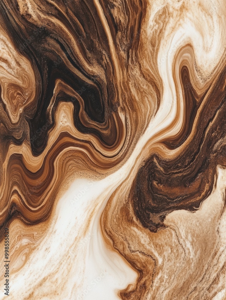 Aufkleber the artful blend of coffee and cream forms an eye-catching abstract swirl of rich browns and soft wh