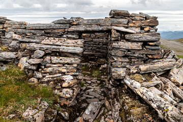 Hiking route across Carn Eighe, Glen Affric Scottish highlands