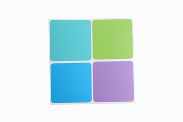 arafed image of four square colored squares with a white background