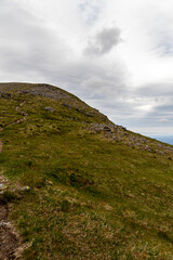 Hiking route across Carn Eighe, Glen Affric Scottish highlands