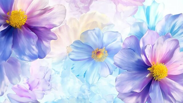 Beautiful flower watercolor seamless pattern. Soft pastel colors water color seamless pattern for beauty products	