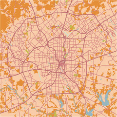 Map of San Antonio in Texas in a sandy theme. Contains layered vector with roads water, parks, etc.